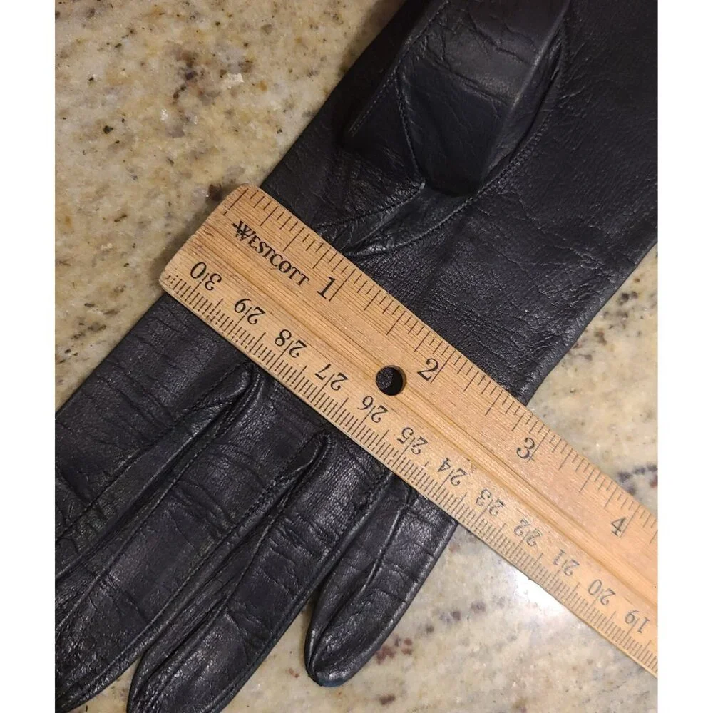 Vintage Womens Size S 6 Black Soft Leather 11